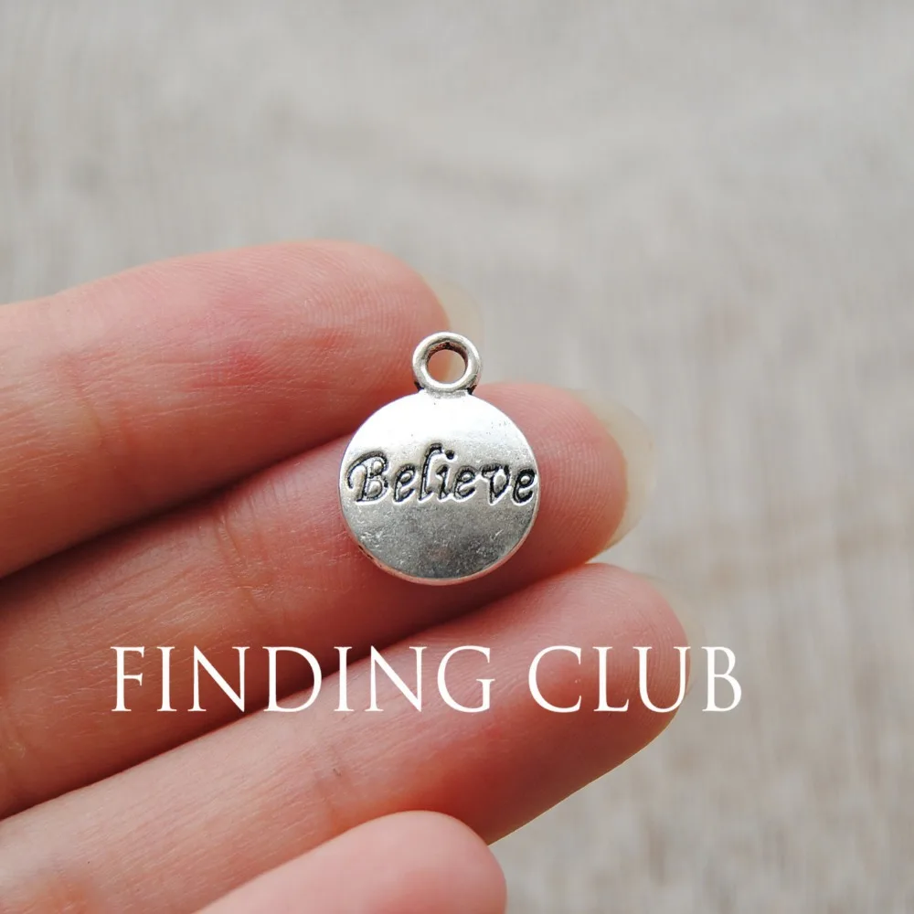 50 шт. подвески для браслета 12 мм|silver letters|pendant charmsantique silver |