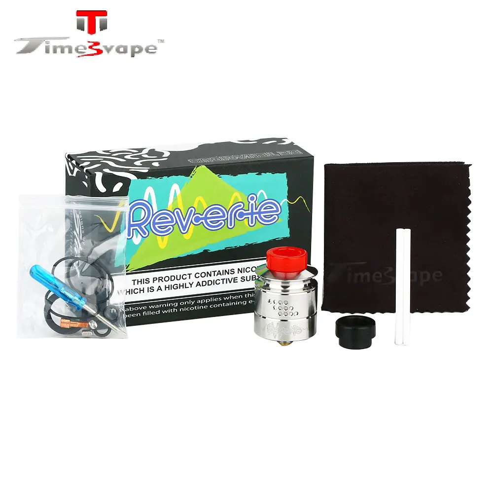 

Timesvape Reverie RDA 24mm Single Coil RDA W/ Vertical Build Deck & Two Kinds of 810 Drip Tips BF Pin for For Most Squonker MODs