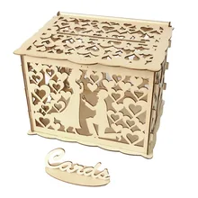 Свадебные карты коробка с замком DIY деньги деревянные подарочные коробки для дня рождения#4