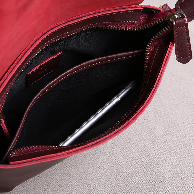 AETOO Original new handmade split leather handbag women retro mini bag envelope bag shoulder bag Japanese Messenger bag