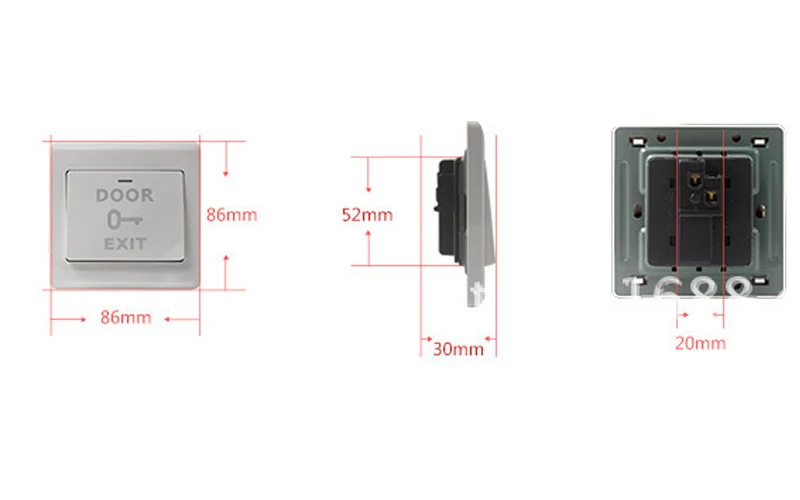  Electronic Door Exit Button Release Push Switch Plastic 86 laser marking metal bottom electronic access control switch (3)