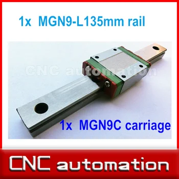 

1pc 9mm width linear guide rail 135mm MGN9 + 1pc MGN MGN9C Blocks carriage for CNC