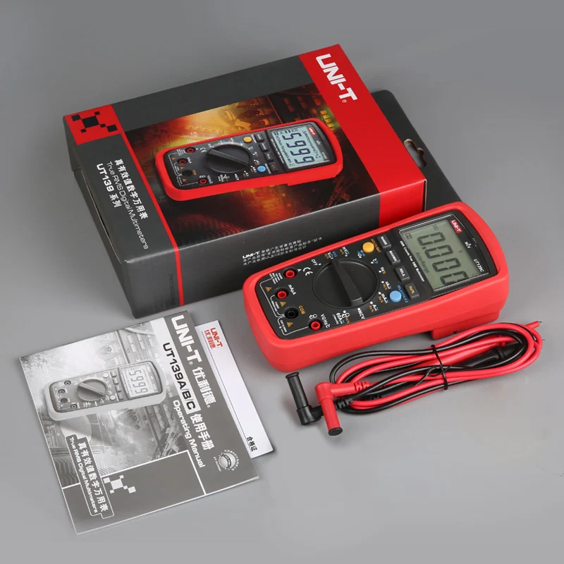 UNI T UT139A True RMS цифровой мультиметр Авто Диапазон AC/DC ампер/Вольт Ом тестер с