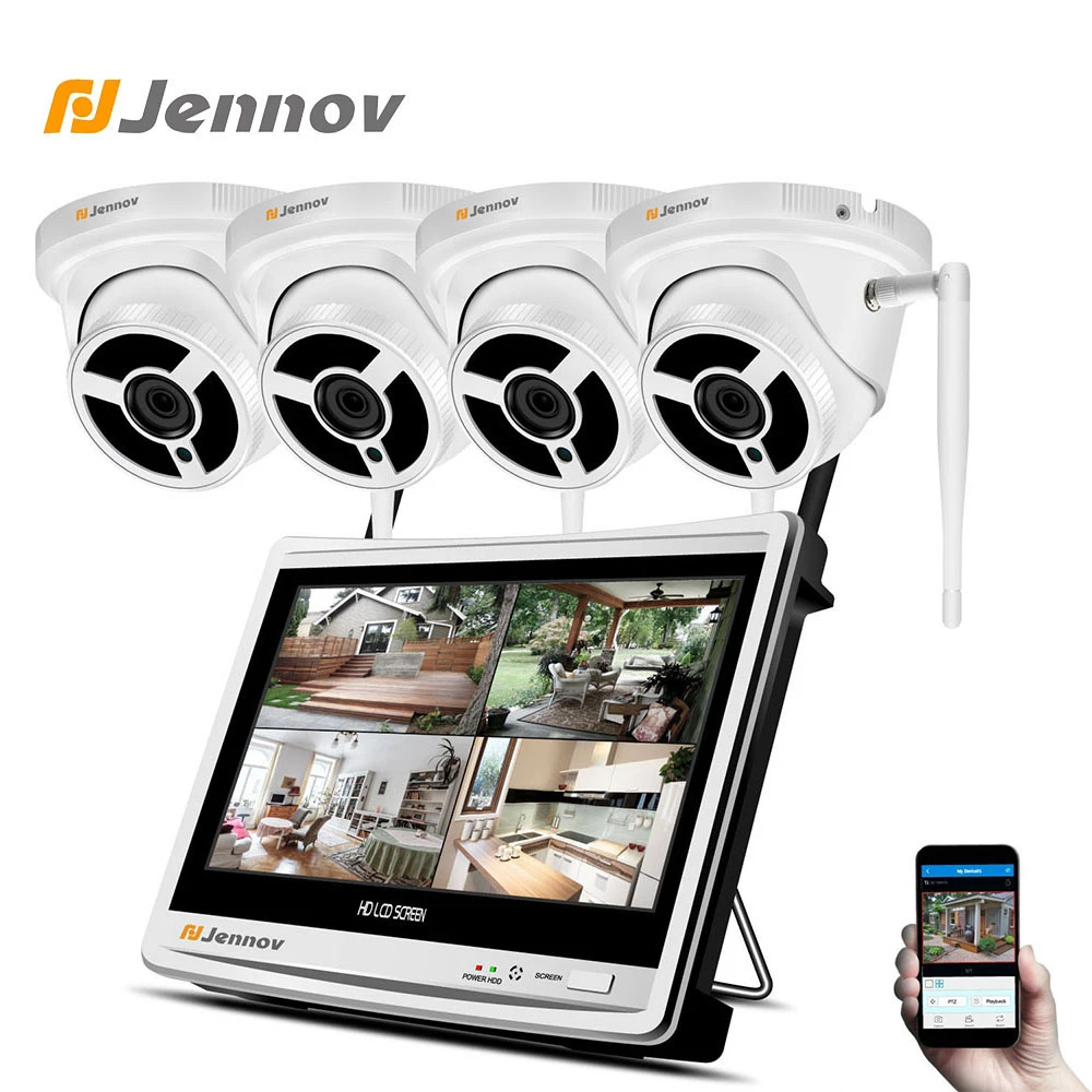 

Jennov Video Surveillance Camera Wireless NVR System 960P 4CH Outdoor IP Camera Home Security System Dome Camera CCTV Kit IR-C