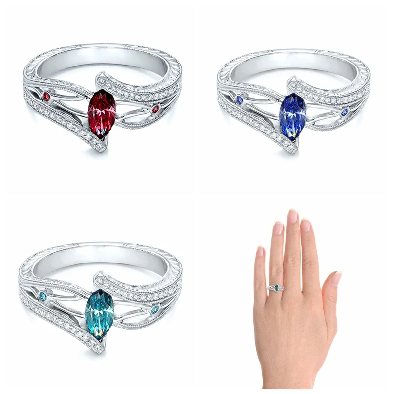 

New Style Crystal Ring Copper Fine Jewelry Best Gift for Women 3 Colors Hot Sales