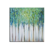 Abstract Canvas Oil Painting Green Spring Forest Modern Decor Abstract Canvas Art Modern Custom Wall Art