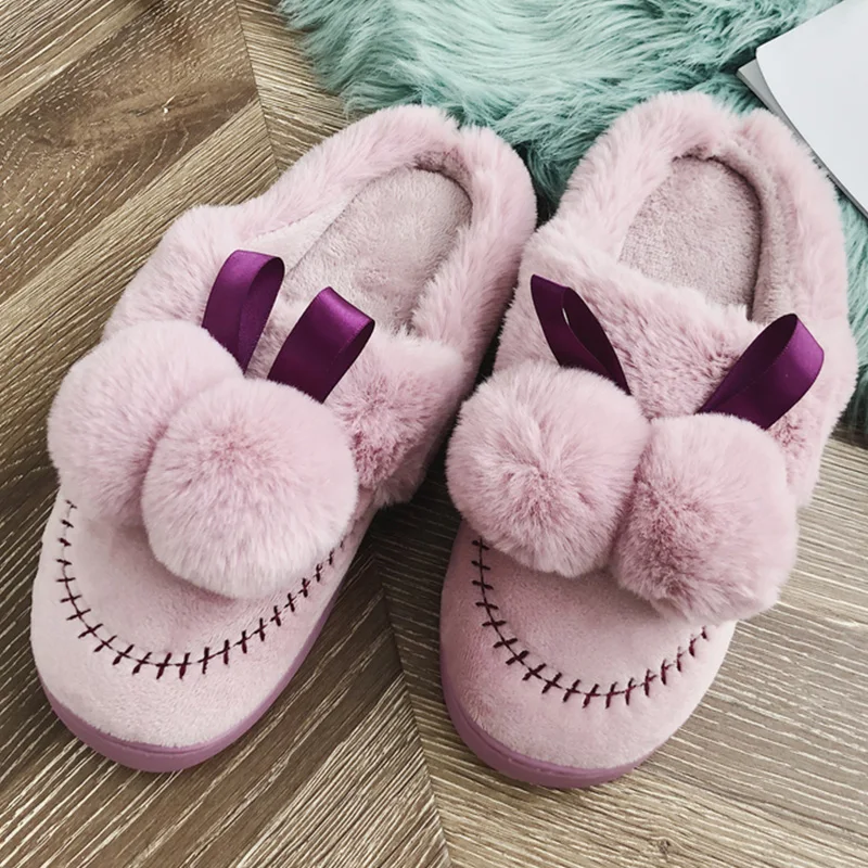 comprar Moxxy HOT 2018 Novo Estilo Encantador Coelho Macio Indoor Chinelos Chinelos Em Casa Chinelos de Algodão Quente de Inverno Mulheres Casuais Sapatos de Mulher