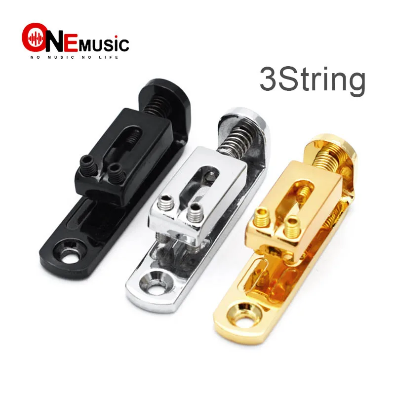 

3 String Tooyful Solo Single Guitar Bridge with Wrench Screw for 3 String Guitar Cigar Chrome-Gold-Black