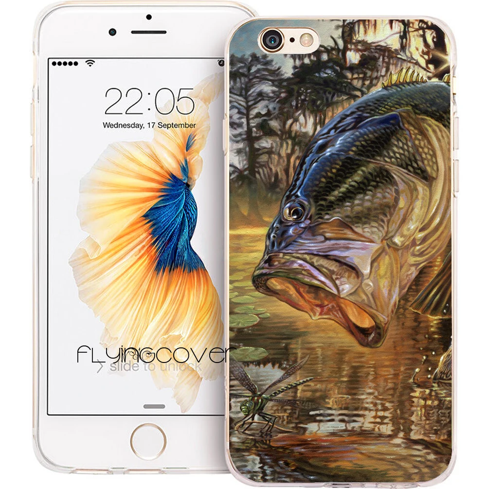 Coque Bass Fishing Frog Clear Soft Silicone Phone Cases for iPhone XS