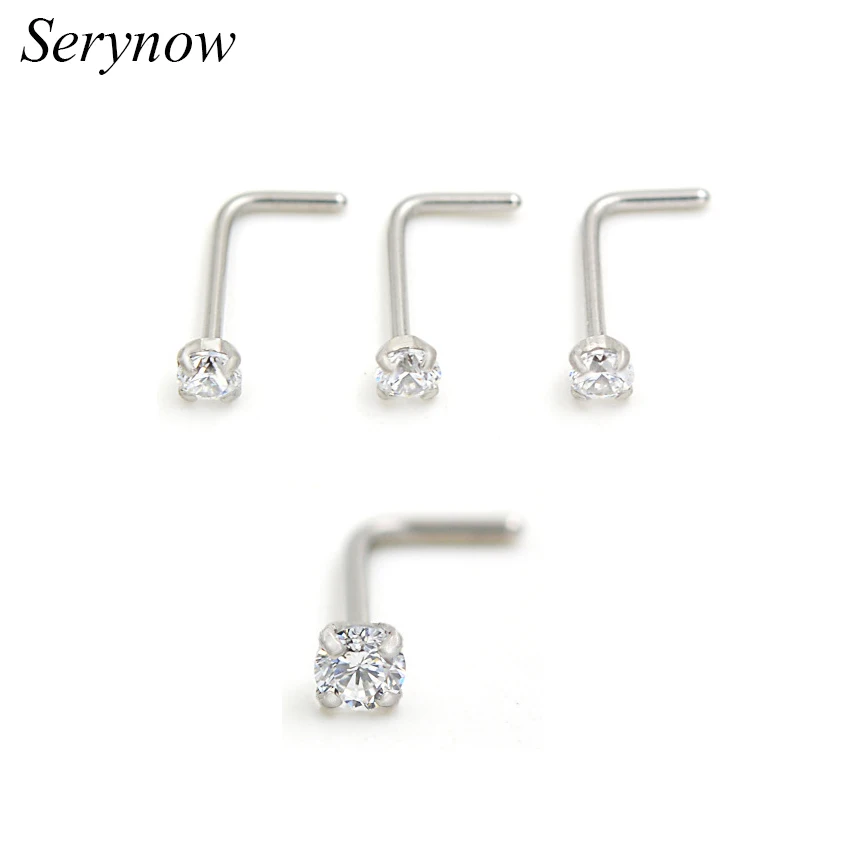 Wholesales 50pcs/lot 3mm Zircon Gem Nose Nostril Piercing Ring Stud