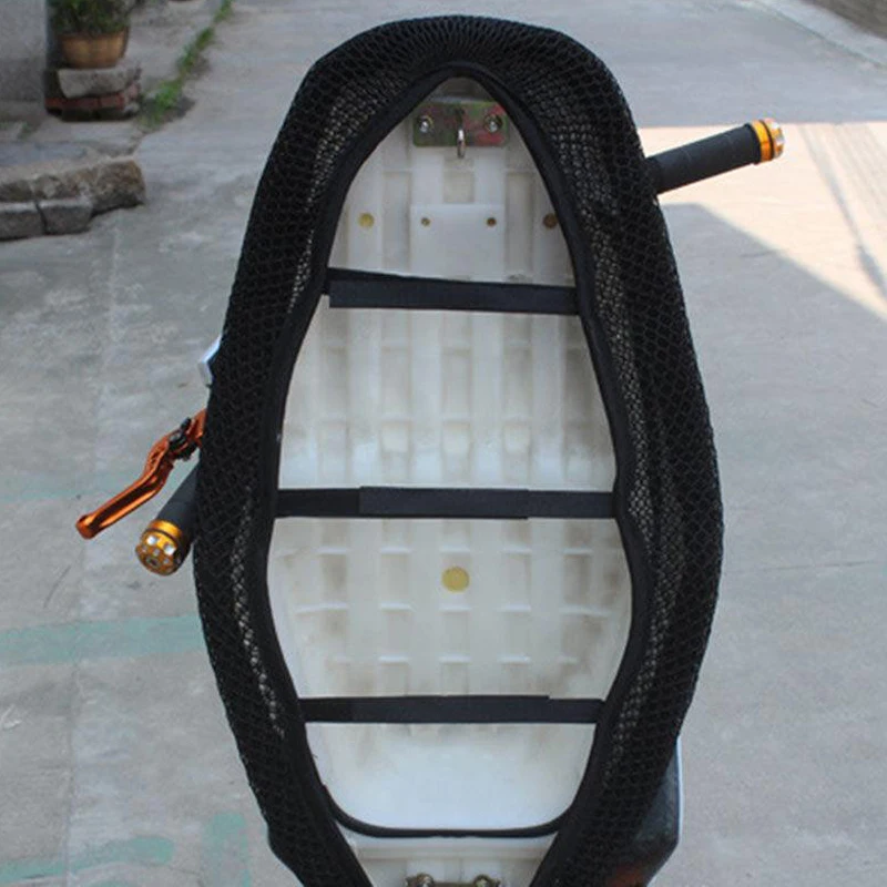 New Breathable Summer Cool 3D Mesh Motorcycle Moped Motorbike Scooter Seat Covers Cushion Anti-Slip Waterproof XL