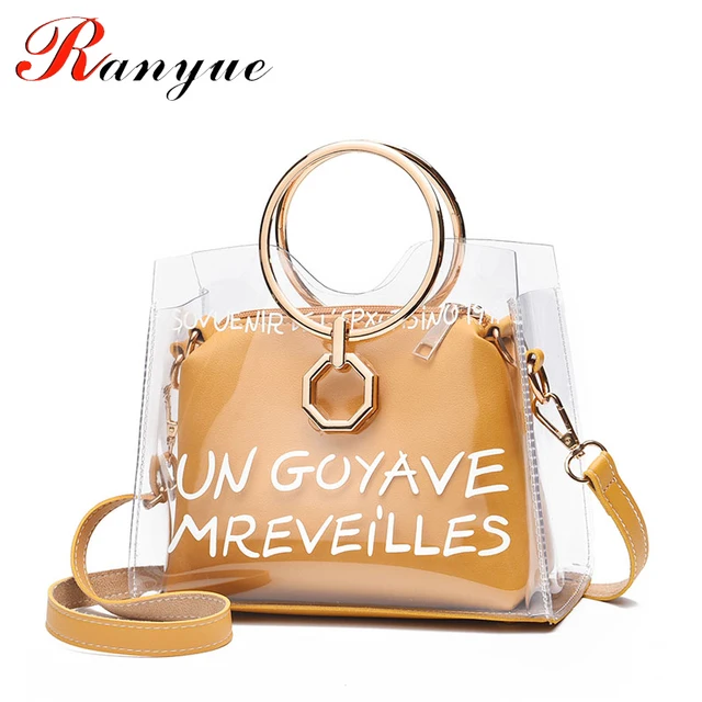 Ranyue Women Bag Pvc Transparent Handbag Totes Bags Vintage Handbags Ranyue Women Bag Pvc Transparent Handbag Totes Bags Vintage Handbags Travel 2018 Purses Tote Beach Summer