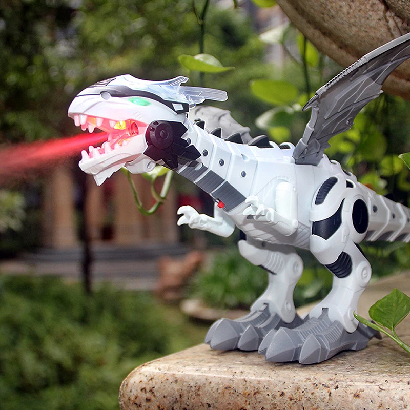 

Large Spray Mechanical Dinosaurs With Wing Cartoon Electronic Walking Animal Model Robot Pterosaurs Toys Best Gift For children