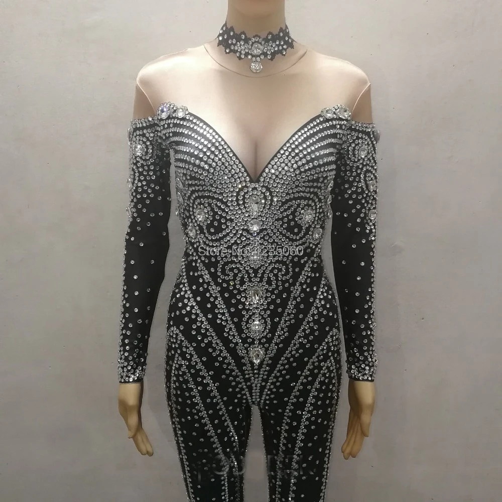 Zentai-Rhinestones-Black-Jumpsuit-Female-Crystals-Bodysuits-Nightclub-Stage-Costume-Singer-Party-Catwalk-Performance-Clothing (1)