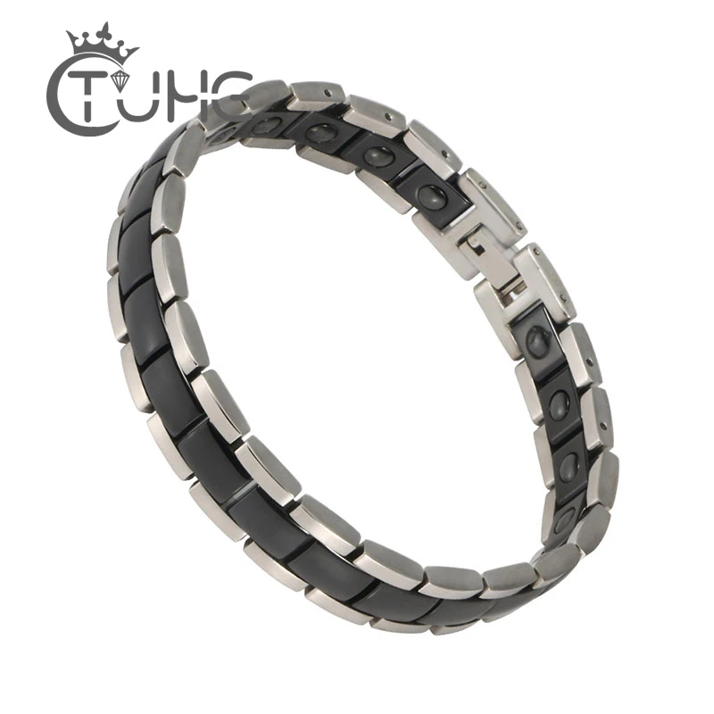 Hematite Stainless Steel Bracelet Men's Health Bracelets With