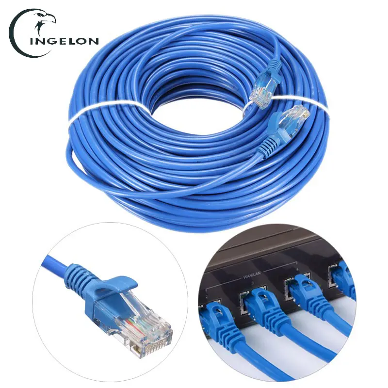 Internet Ethernet Cable 10M 20m 30M UTP Cat Network LAN Cable Male to Male Patch Connector For PC Computer Cables & Connectors
