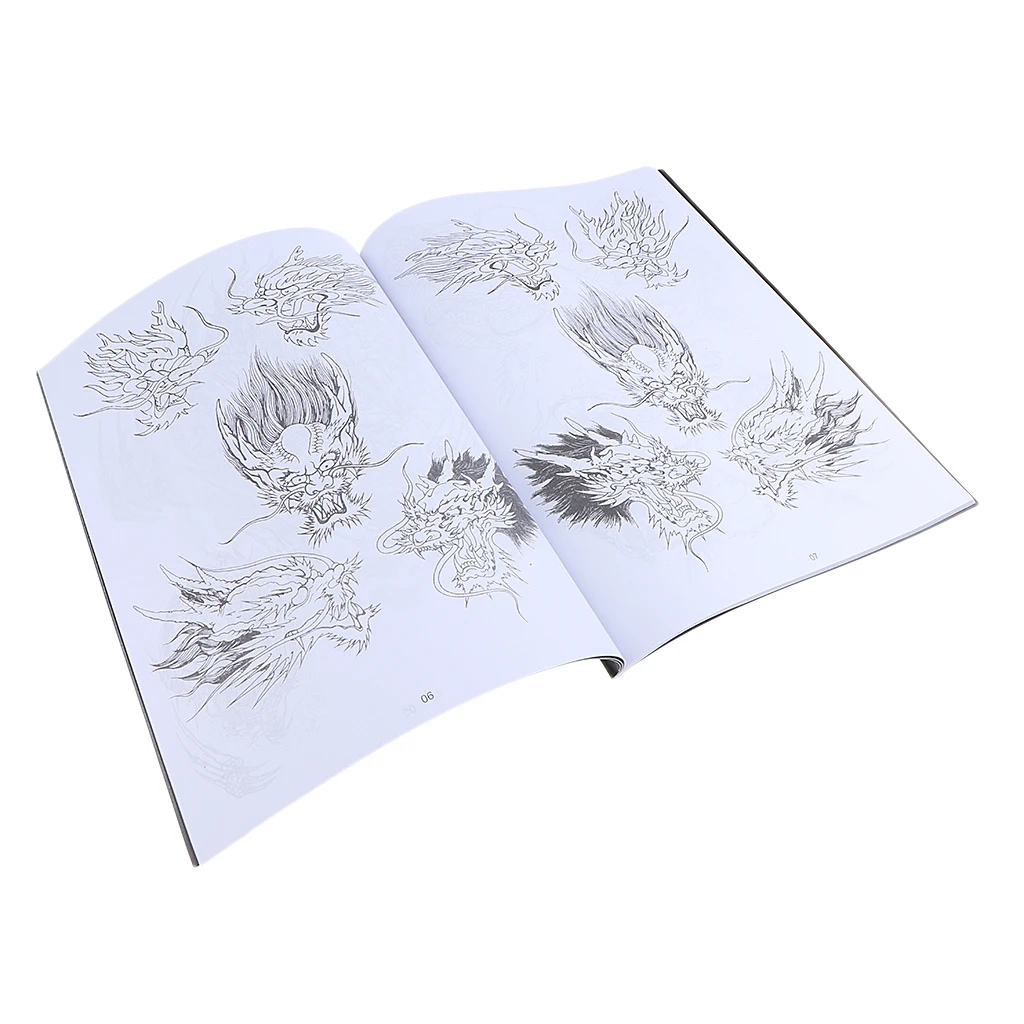 Oriental Body Art Tattoo Flash Dragon Reference Pattern Manuscripts Book 48 Pages