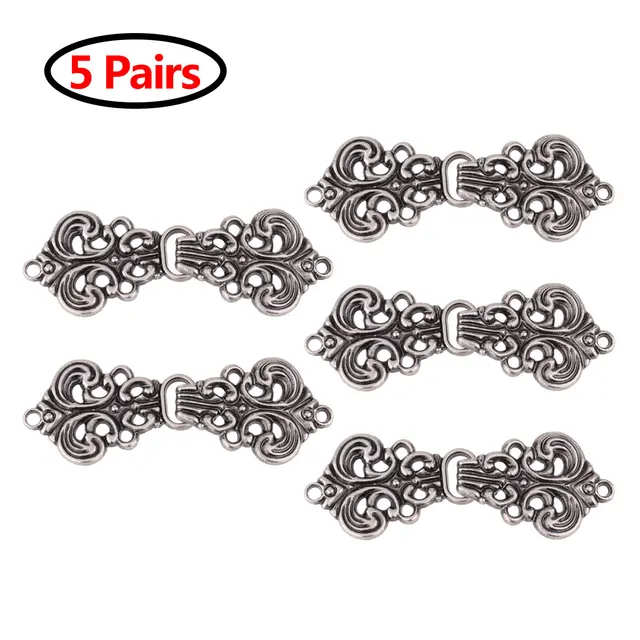 5 Pairs Women Clasp Fasteners Cardigan Clip Decorative Swirl Flower