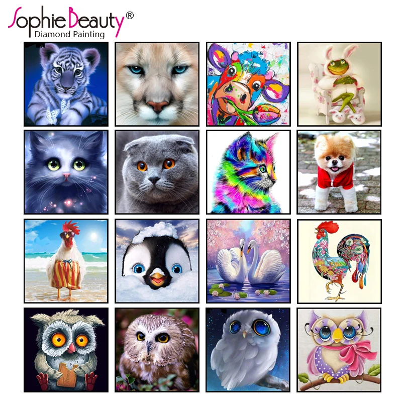 Sophie beauty, 5D, сделай сам, алмазная вышивка, картина, квадратная мозаика, дрель из смолы, животные, полный 3D Набор для вышивки крестиком, домашний декор, наклейка