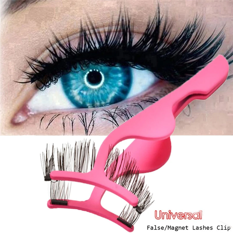 

1PC Eyebrow Tweezer False Eyelashes Extension Applicator Remover Clip Tweezer Nipper Beauty Stainless steel Pink Tools Maquiagem