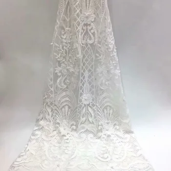 

5yards African Lace Fabric 2019 Blush Pink Peach White Green Black Embroidery Lace Fabric Bridal Wedding French Mesh Lace Fabric