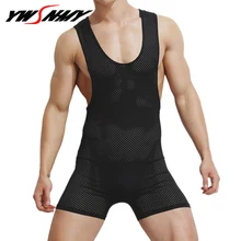 Мужская утягивающая одежда для формирователь мужского тела комбинезон боди мужской корсет нейлоновый плотный сетчатый вырез майка сиамские боксеры майка