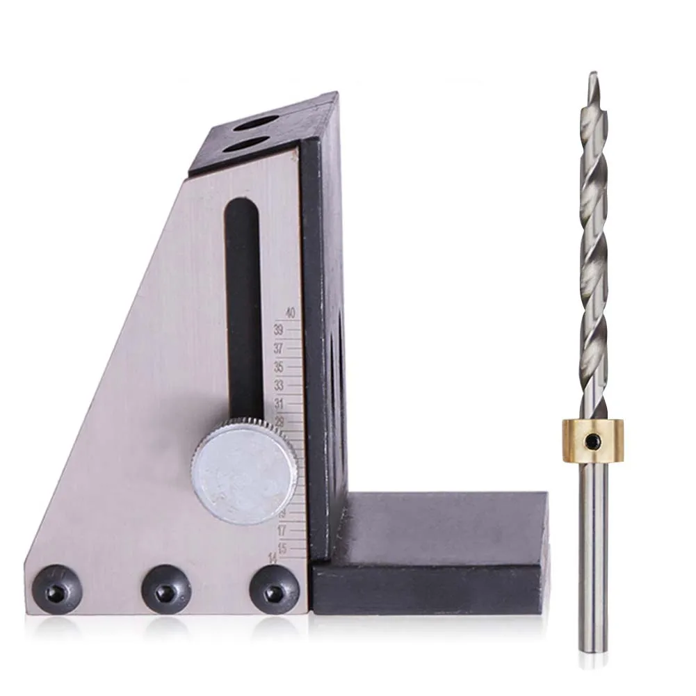 

Woodworking Pocket Hole Jig Kit Oblique Hole Locator Drill Guide Set 9mm Oblique Hole Puncher with Scale