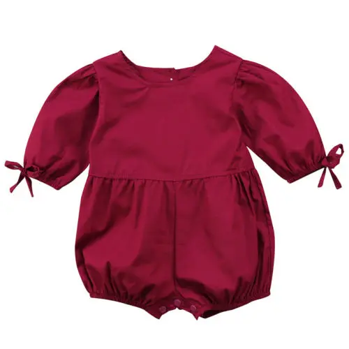 

Newborn Kids Baby Girls Clothes Half Sleeve Romper Pure Color Jumpsuit Outfit Baby Clothing