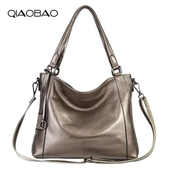 

QIAOBAO Top-handle Bags Women Handbags Designer Female Shoulder Bags 100% Genuine Leather Women Casual Totes Bolsos Feminina Sac