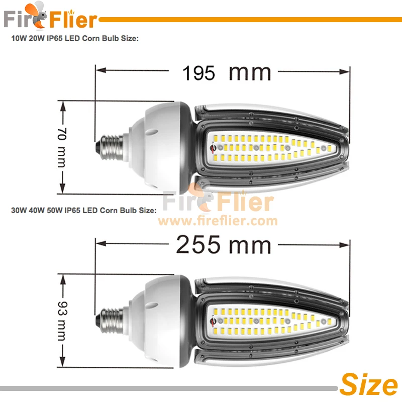 led bulb waterproof size