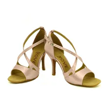 YOVE Dance Shoe Satin and PU Women’s Latin/ Salsa Dance Shoes 3.5″ Slim High Heel More Color w153-34