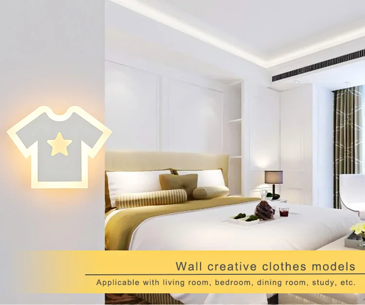 

Novel LED t shirt Wall Light For Living Room Cream light shade Wall Lamp Balcony Study Bedroom Lighting Decor Wall Sconce