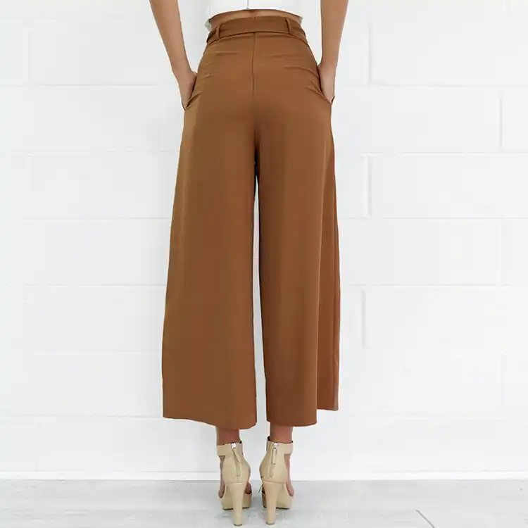black ankle length trousers womens