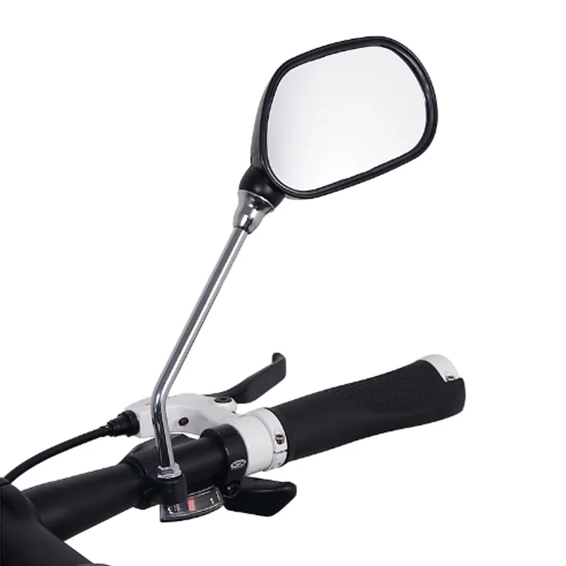 Новинка 1 пара велосипед заднего вида стекло зеркало велосипед руль широкий диапазон задний лазерный прицел отражатель угол регулируемые зеркала - Цвет: Черный