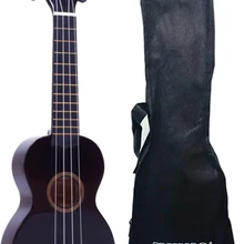 Mahalo MR1BK Укулеле сопрано с чехлом, струны Aquila, цвет черный, серия Rainbow