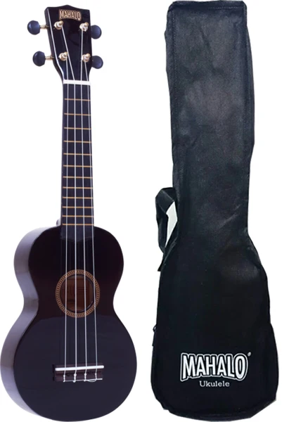 Mahalo MR1BK Ukulele soprano with case strings Aquila color black Rainbow | Спорт и развлечения