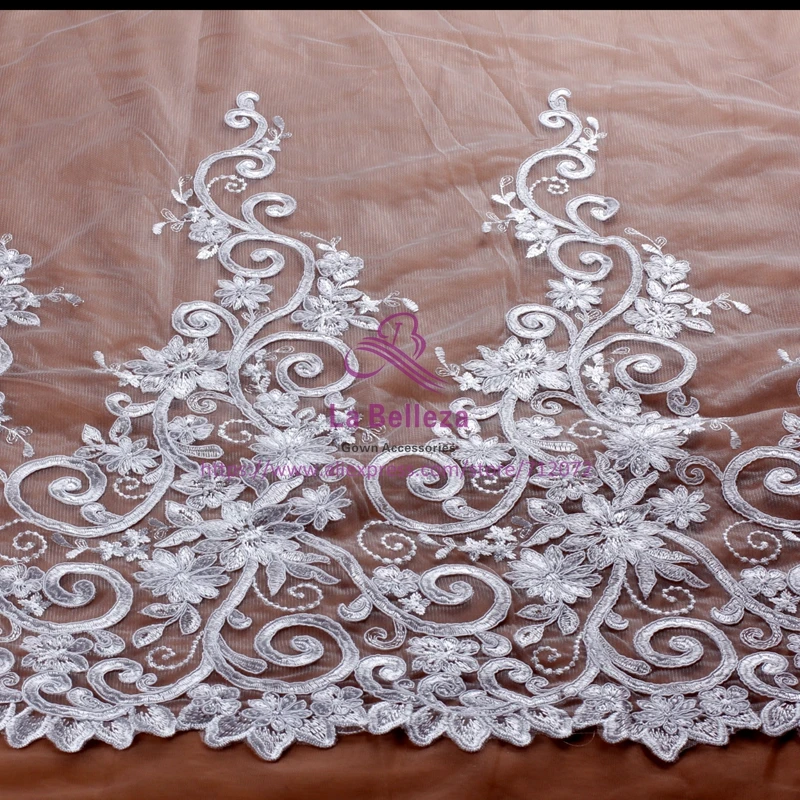 

La Belleza Large wedding dress lace trimming 70cm width 2 yards/lot