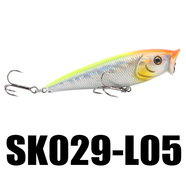 SeaKnight SK029 Popper Wobbler Fishing Lure 1PC 95mm 14.5g 2 Hooks Floating Artificial Bait Topwater Fishing Tackle - Цвет: 1PC L05