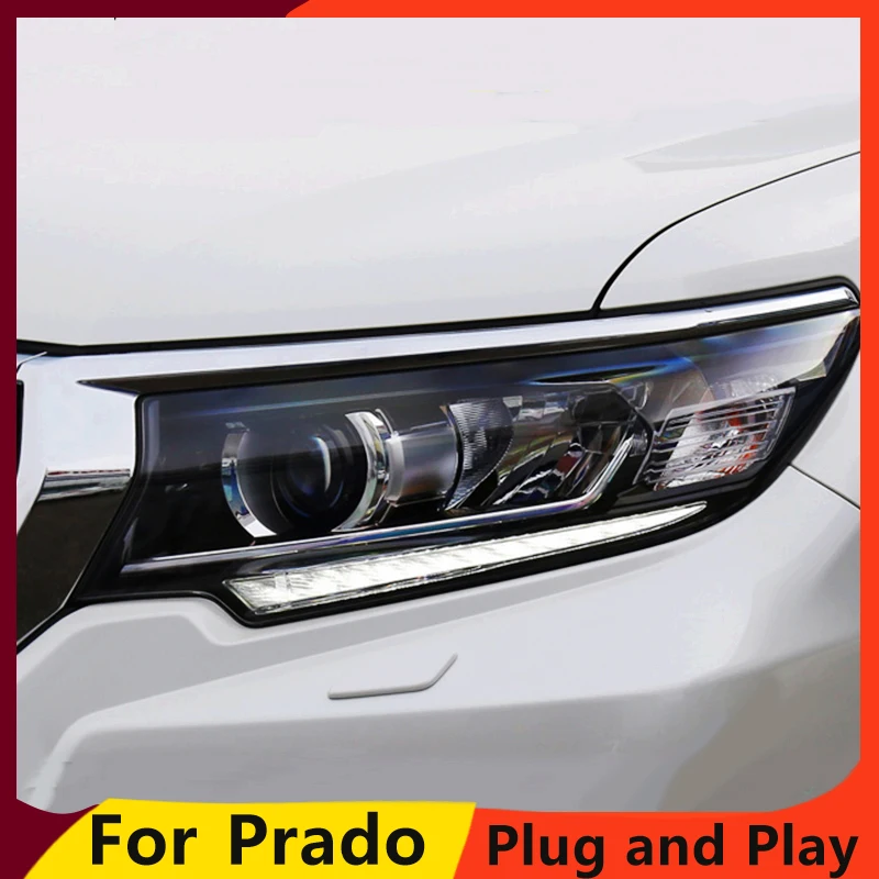 KOWELL автомобильный Стайлинг Головной фонарь для фары для Toyota Prado светодиодный фонарь ангельские глазки DRL Высокий Низкий светодиодный фонарь автомобильные аксессуары