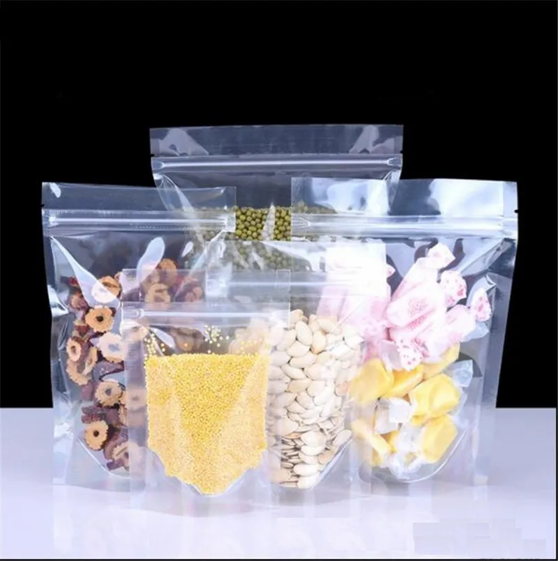 Sample Order 9 pieces Zip lock Stand Up Plastic Bag Clear Food Grade Packaging Pouch Food Fruit