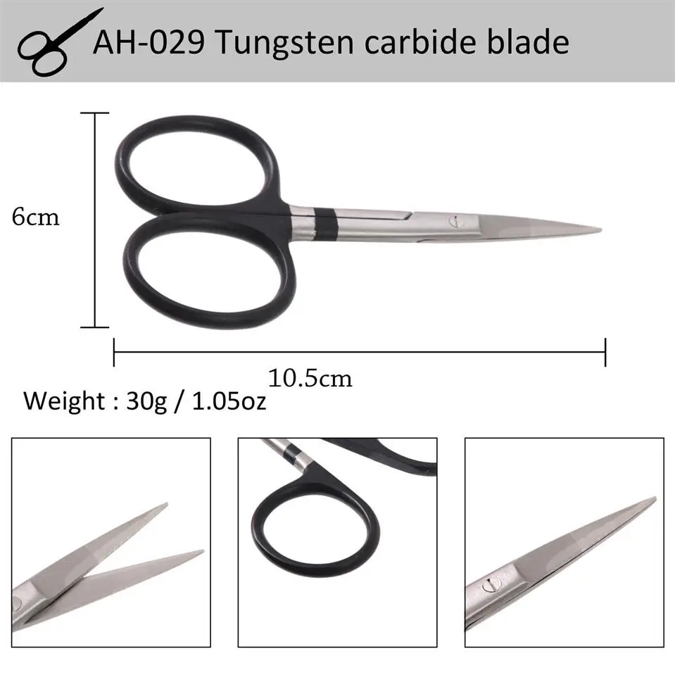 Maximumcatch ножницы для завязывания мушек Вольфрам/карбид из нержавеющей стали лезвия регулируемые зубчатые рыболовные Ножницы Прямые - Цвет: AH029 Tungsten Blade