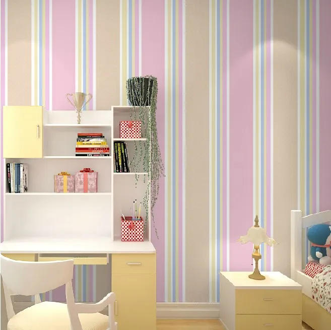 Buy Kids bedroom wallpaper Child Girl vertical stripe