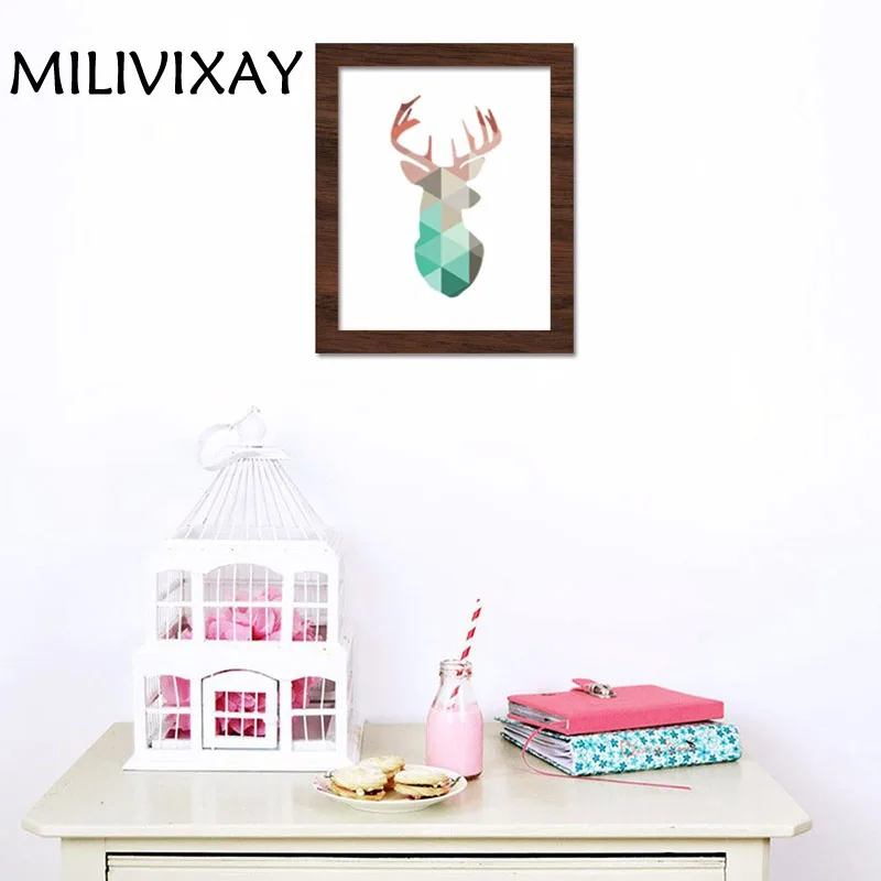 MILIVIXAY 25*30 см 1 шт. геометрический рисунок головы кораллового оленя холст