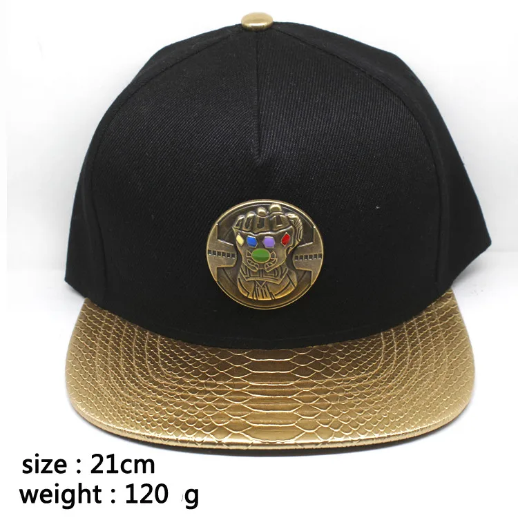 

Super hero Infinity War Thanos Infinity Gauntlet badg Snapback Hat Adjustable One Size for Men&Women adult's hip hop cap
