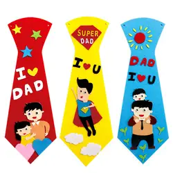 2018 Дети DIY шеи галстук подарок для отца папа на день рождения милый парень студент ручной работы мультфильм папа для отдыха и вечеринок;