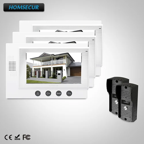 

HOMSECUR 7" Wired Video Door Entry Phone Call System+Outdoor Monitoring : TC031 Camera + TM701-W Monitor (White)