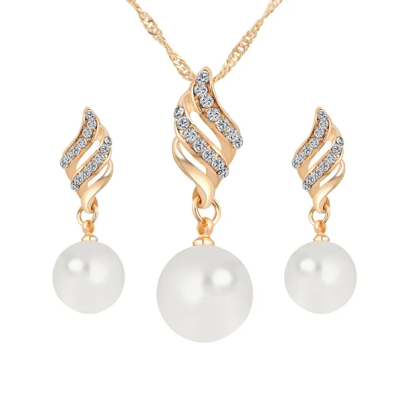 

2018 Women Jewelry Sets Fashion Golden Silver Color Necklace & Earrings Party Everyday Jewelry Sets for Women