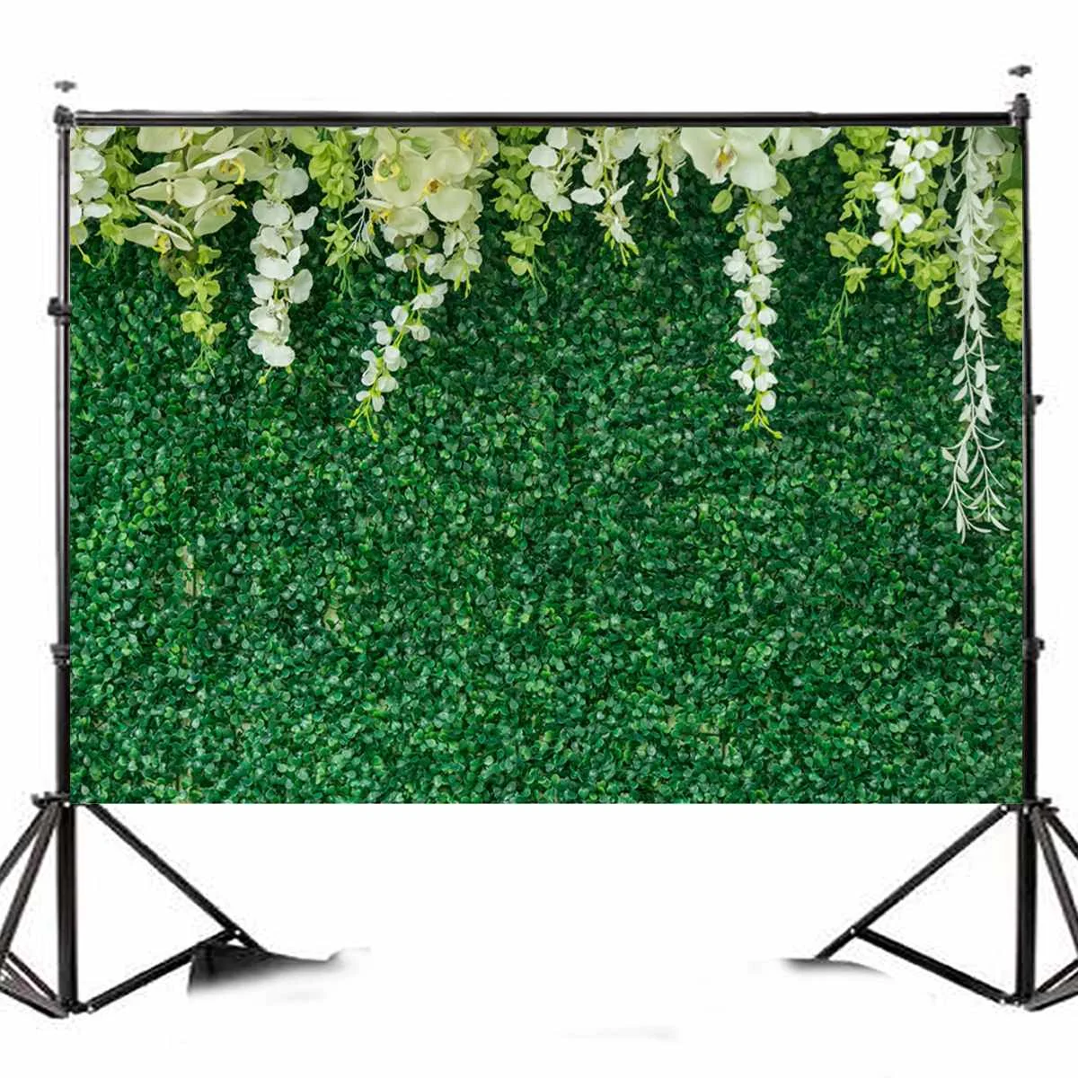 Фон для фотосъемки Freya тканевый фон фотостудия видео фотофоны 7ftx5ft белый цветок с зеленым листком