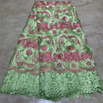 

Latest African Laces Fabrics Embroidered African Guipure French Lace Fabric With stones 2019 African French Net Lace