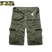 Мужские шорты-карго в стиле милитари летние армейские зеленые хлопковые шорты мужские свободные шорты с несколькими карманами мужские повседневные Бермуды